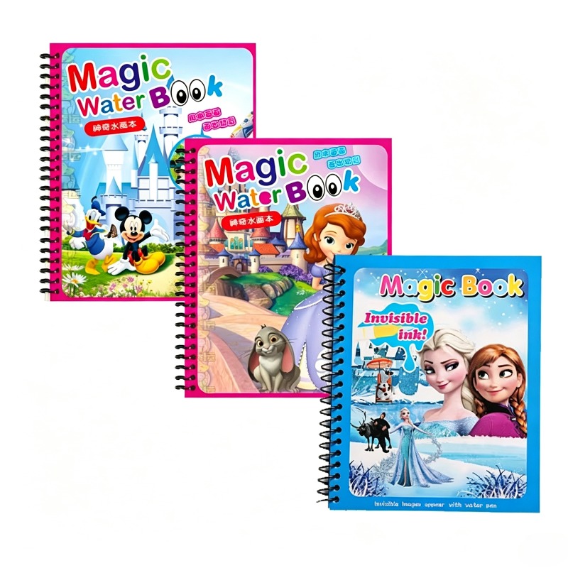 Cartoon Water Painting Drawing - Reusable Water Magic Coloring Book 评论和价格