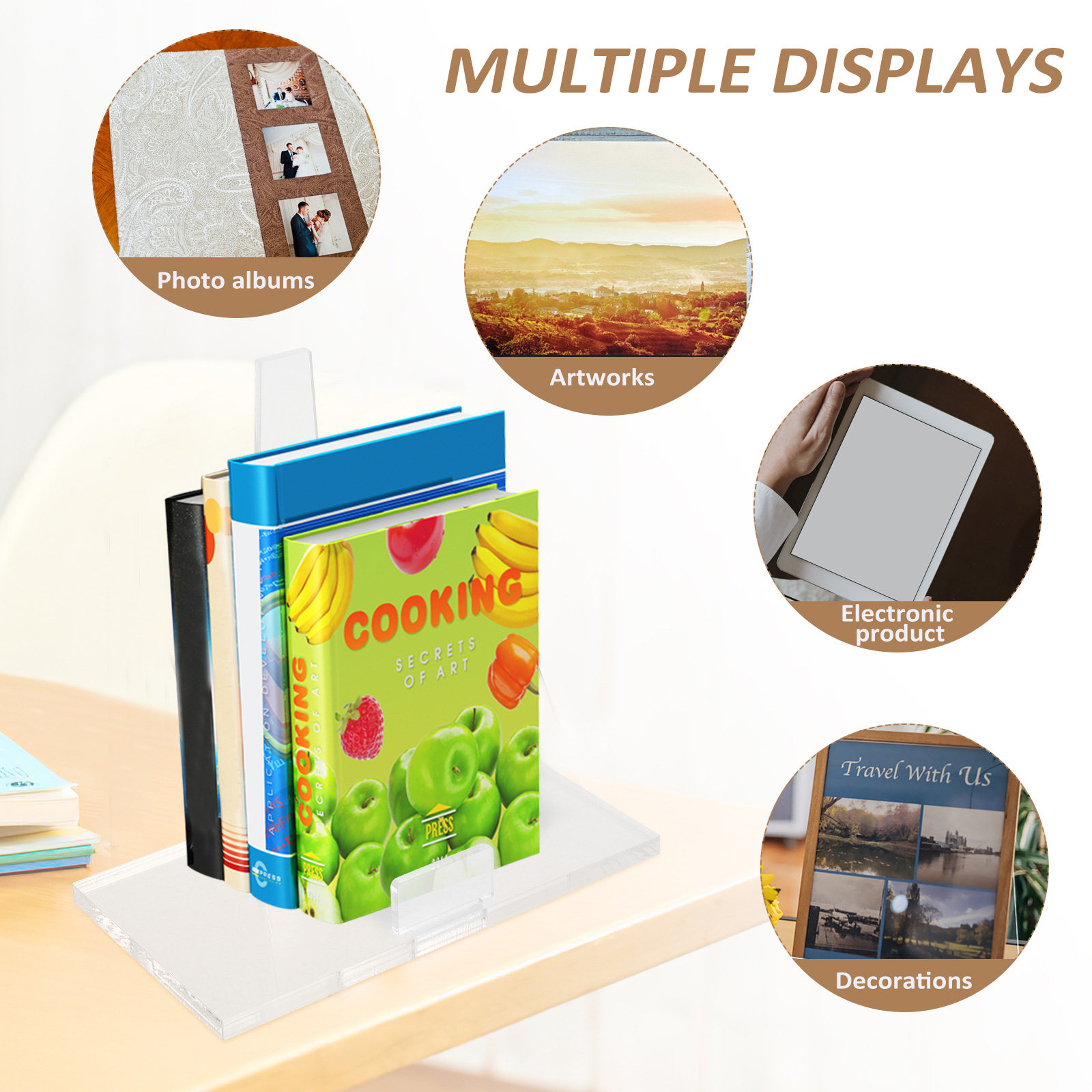 Versatile Acrylic Plate Stand  - Clear Acrylic Book Stand Holder 评论和价格