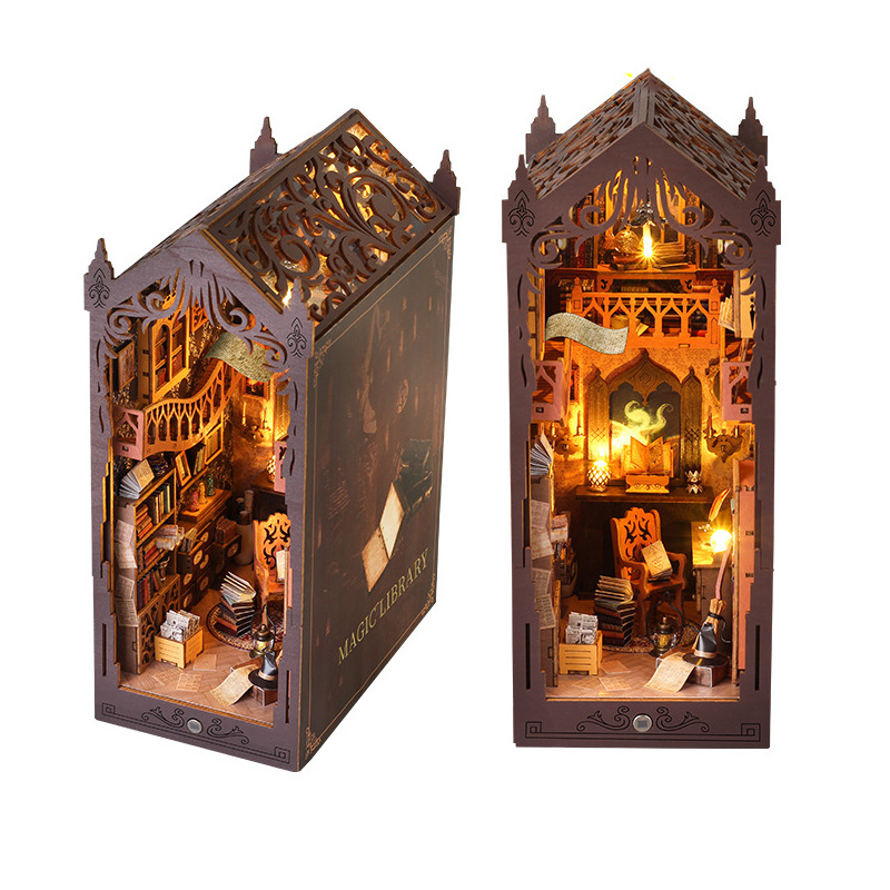 DIY Wooden Magic Christams Boo - Diy Wooden Book Nook Kit Shelf Insert 评论和价格